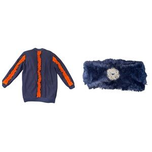 Italian Coat with a Luxurious Natural Rabbit Fur Accessory